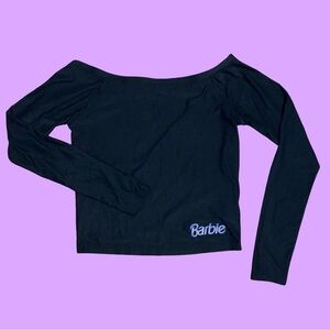 Barbie Black Off-Shoulder Long Sleeve Top